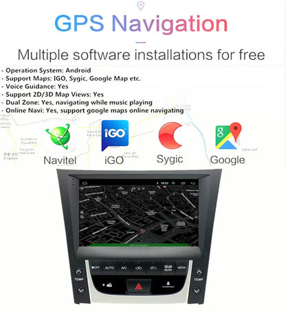 9'' Car Stereo Radio GPS 4GB + 64GB for Lexus GS450 GS460 (2005-2011)
