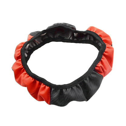 Black Red Universal Microfiber Leather Steering Wheel Cover 15" for SUV