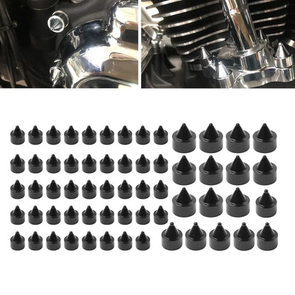 61X Engine Topper Bolt Caps Cover Black for Harley Twin Cam FLH (1999-2006)