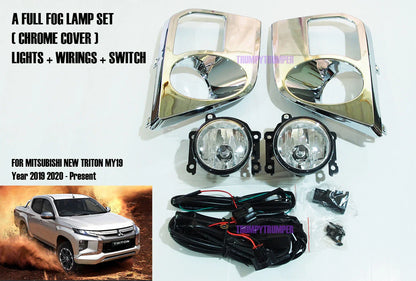 Chrome Cover Trim + Fog Lamp Spot Light for Mitsubishi Triton L200 (2019-2022)