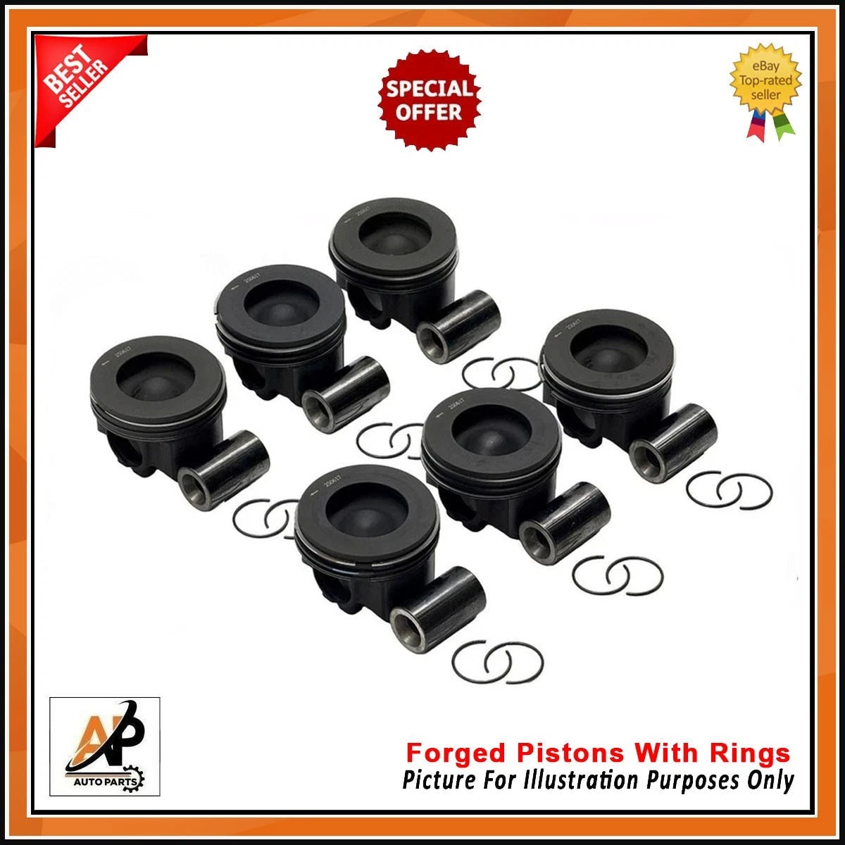 Forged Pistons with Rings Set for Jaguar F-PACE 3.0 Diesel (2016–2020)