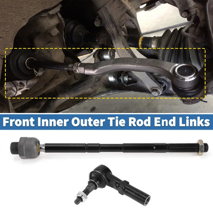 4 x Front Inner Outer Tie Rod End Link Kit for Dodge Ram 1500 (2002-2005)