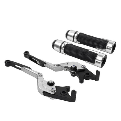 Silver Extendable Brake Clutch Levers & Handlebar Grips for BMW C650GT (2012-2018)
