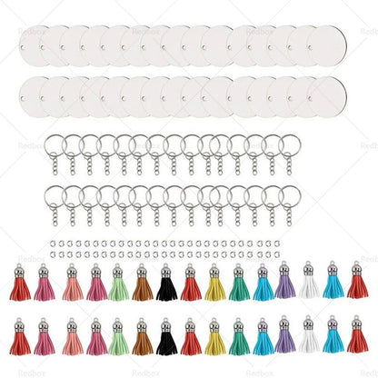 150PCS Blank Keychains Set for Crafts & Jewelry