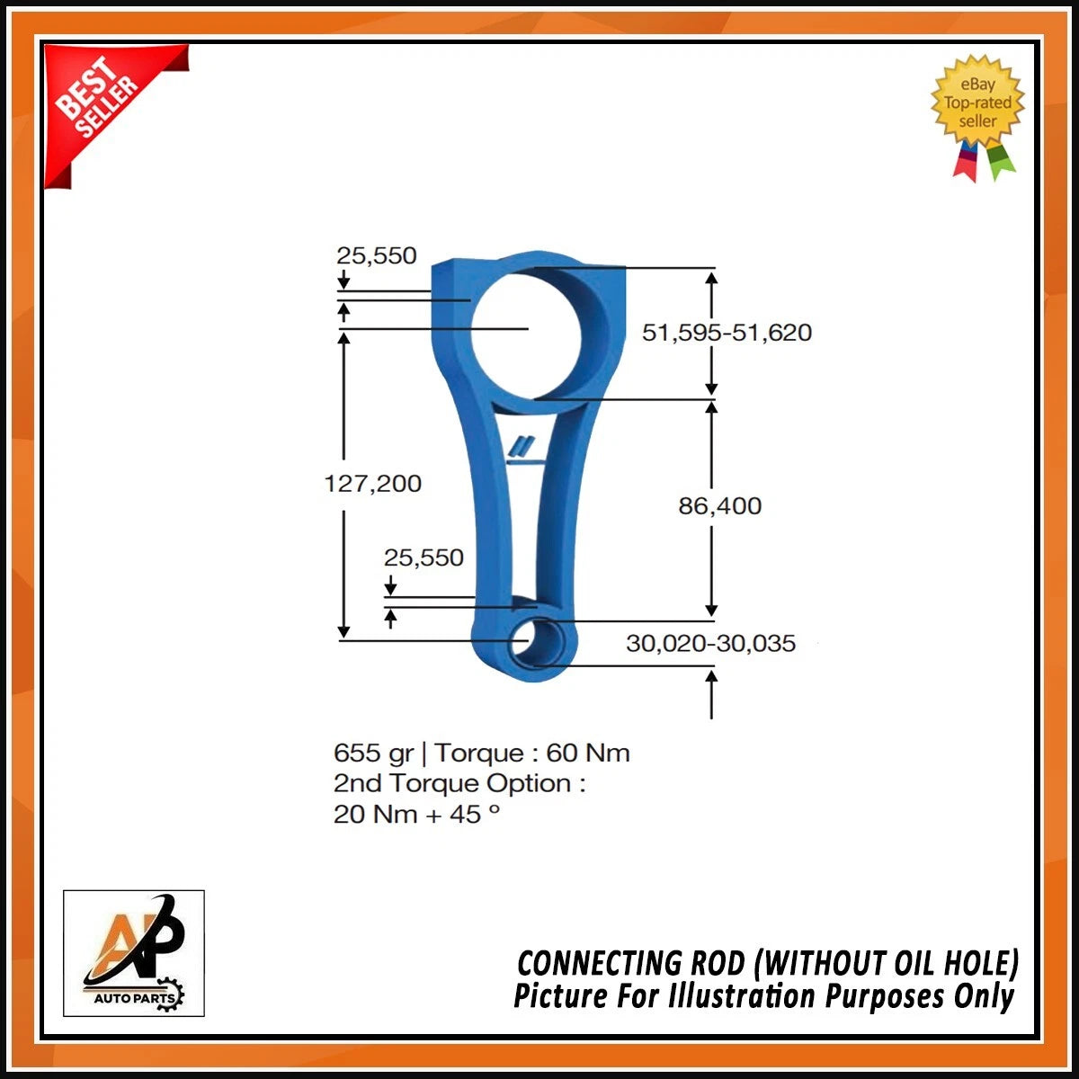 Connecting Rod Without Oil Hole Replacement for Nissan Qashqai (2011–2016)