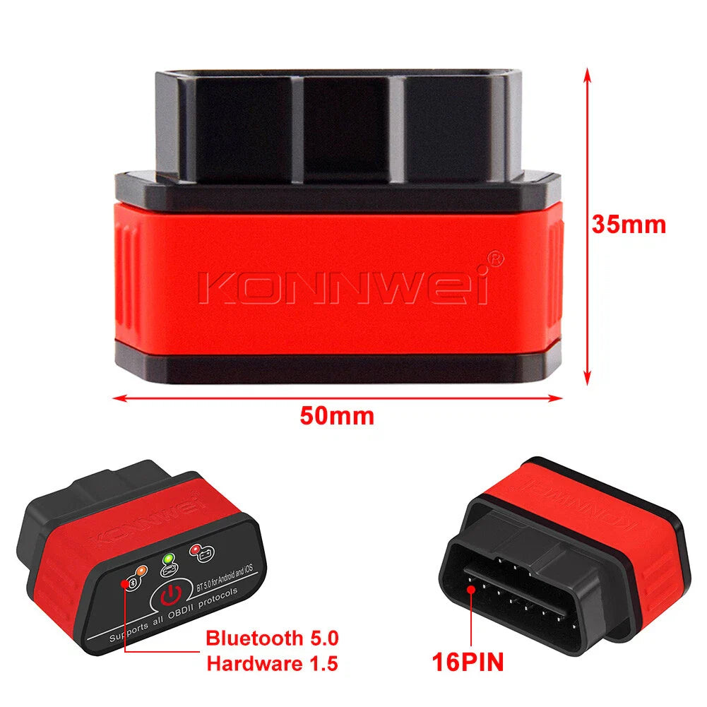 KONNWEI KW903 V1.5 OBD2 Scanner Bluetooth ELM327 for Auto Diagnostics