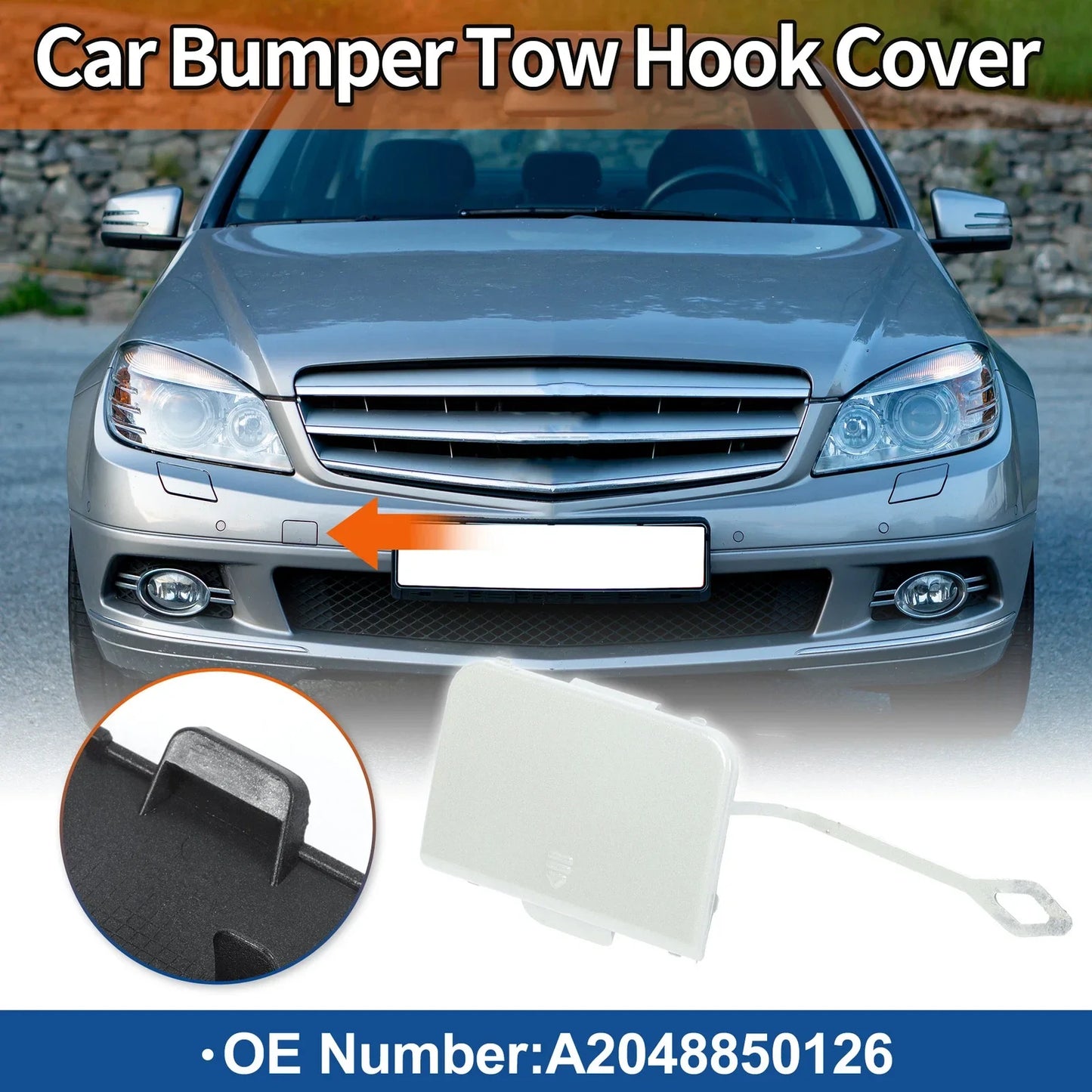 Front Right Tow Hook Cover for Mercedes-Benz C-Class (2008-2011)