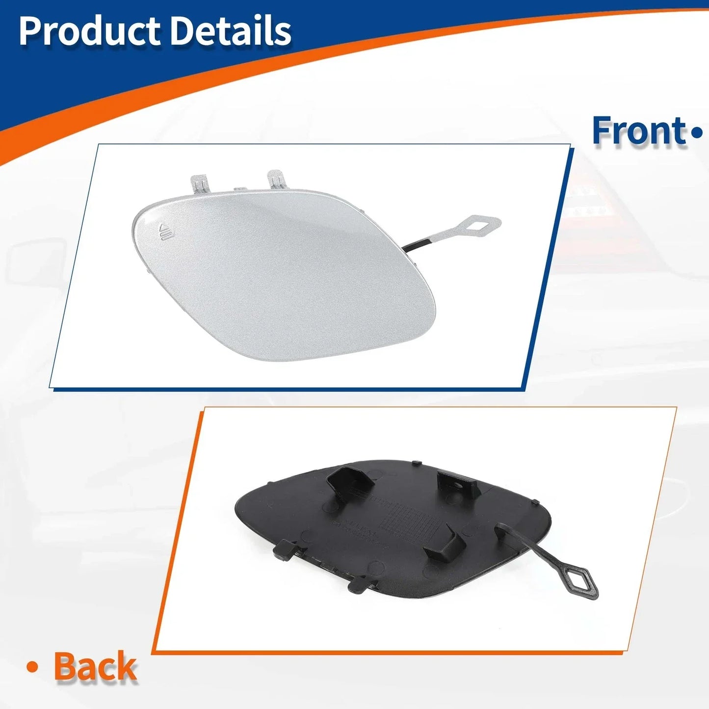 Front Car Bumper Tow Hook Cover for Mercedes-Benz (2016-2023) Silver Tone
