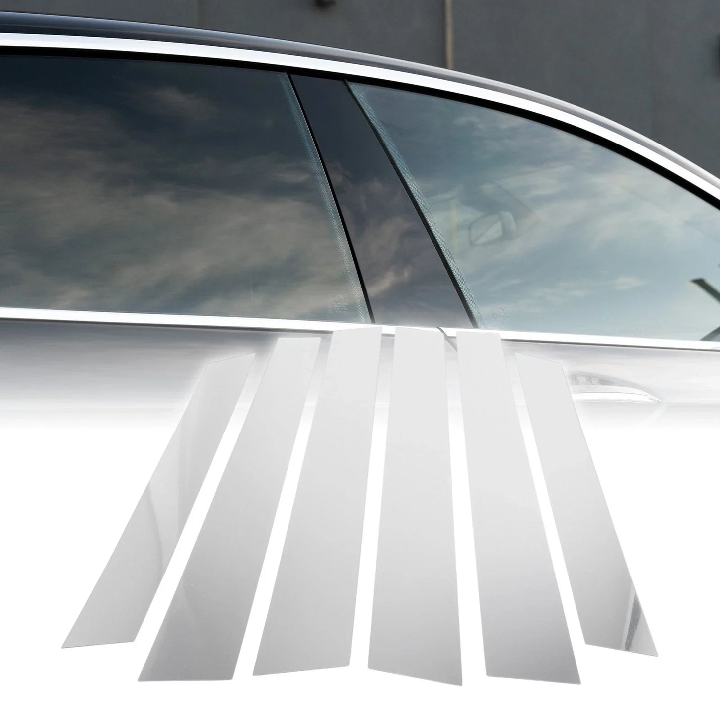 6pcs Car Pillar Window Trim Covers for Honda CR-V (2007-2011) Chrome Silver
