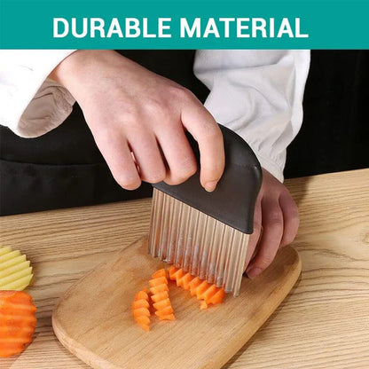 Stainless Steel Crinkle Cutter Wavy Chopper for French Fry Slicer