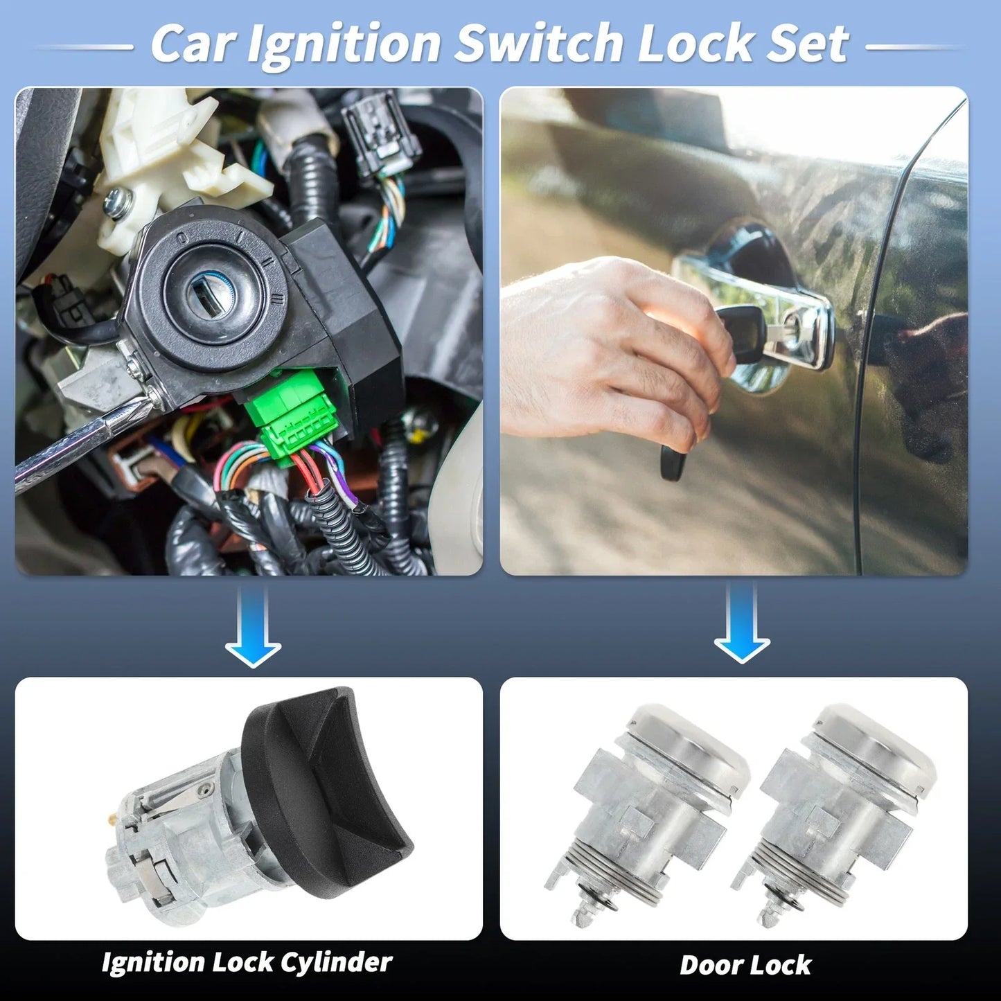 Ignition Lock Cylinder & Door Lock for Dodge Ram 1500 250 (2002-2008)