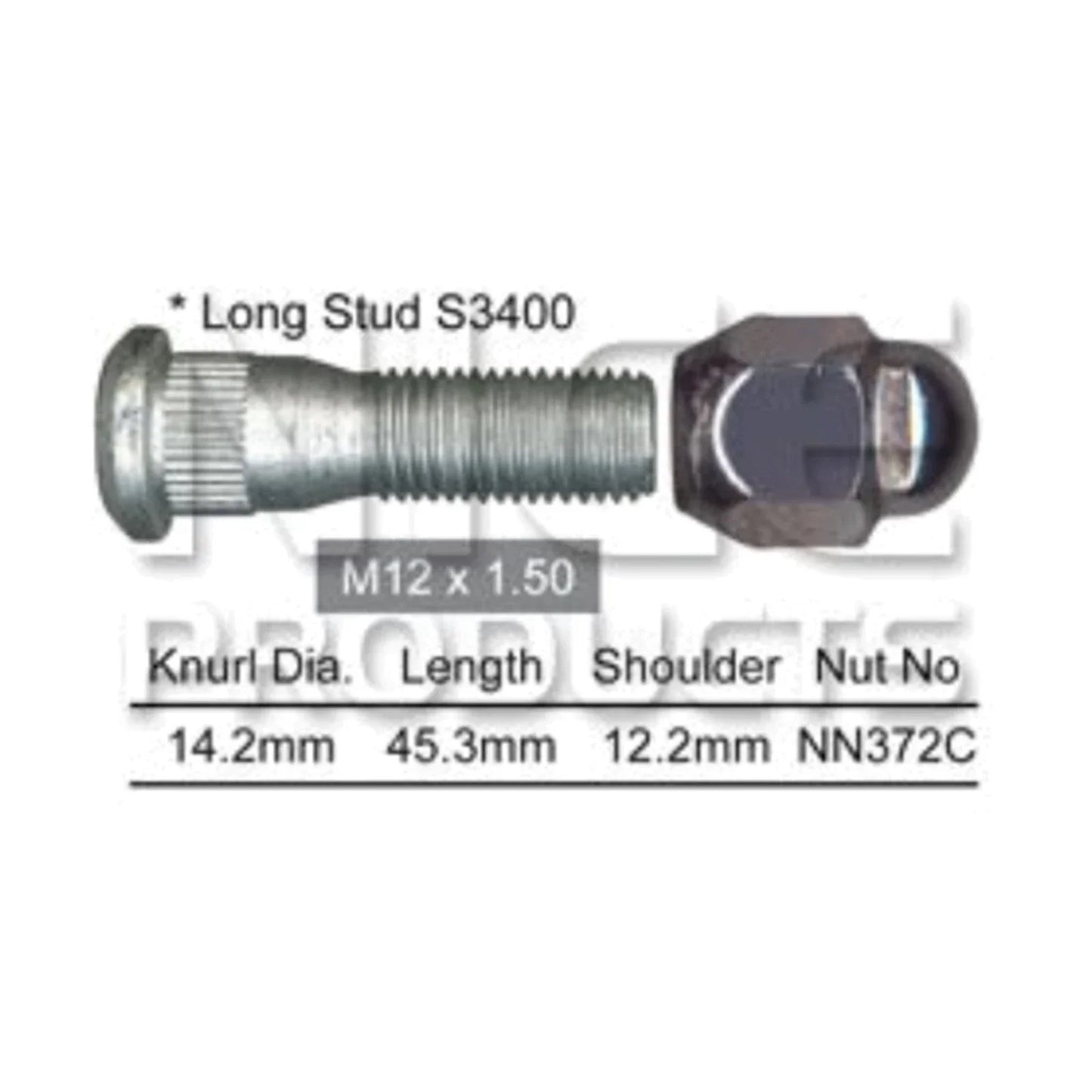 Wheel Studs & Nuts / Set of 6 / for Toyota Hilux GUN125 GUN126 (2015–2019)