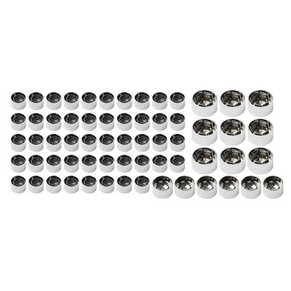 63 Pcs Chrome Engine Topper Bolt Caps for Harley Softail FXST (2000-2006)