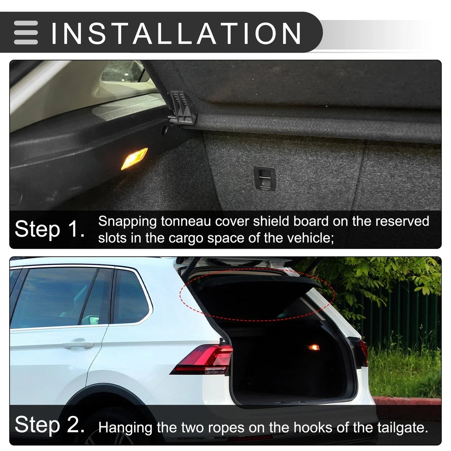Rear Parcel Shelf Boot Load Cover for Honda Fit (2012-2013) Black
