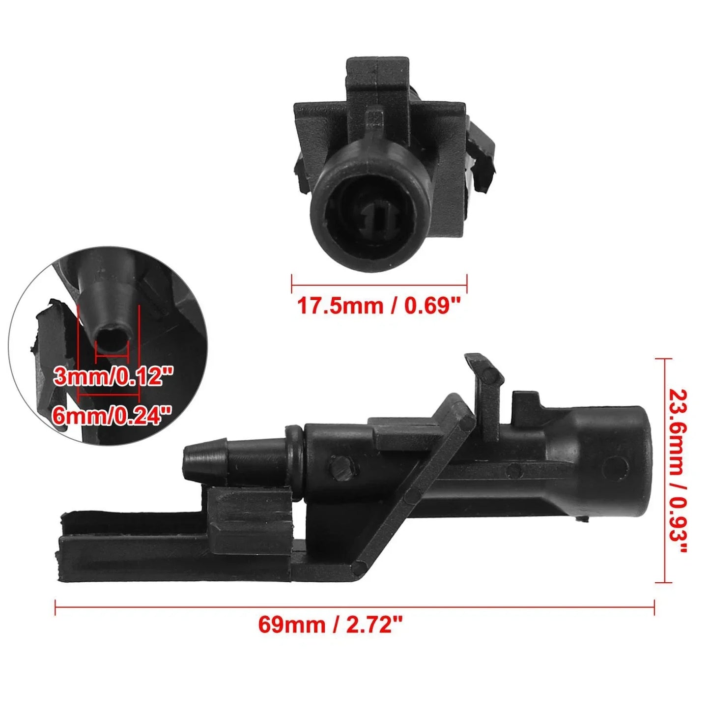 4 x Car Windshield Washer Nozzle Jet Spray for Honda (2016-2023)