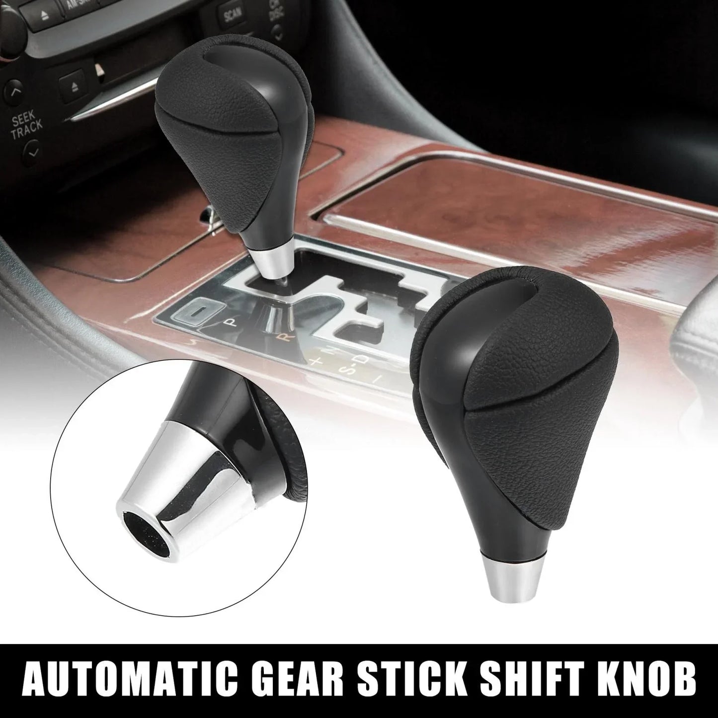 Automatic Gear Shift Knob for Lexus ES350 Faux Leather Black (2007-2012)