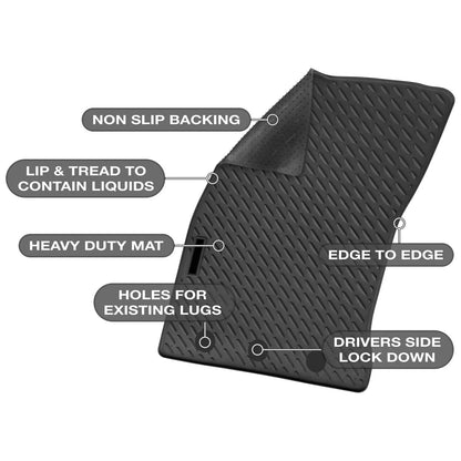 Front & Rear Custom Fit Moulded Rubber Car Floor Mats for Navara NP300 Dual Cab
