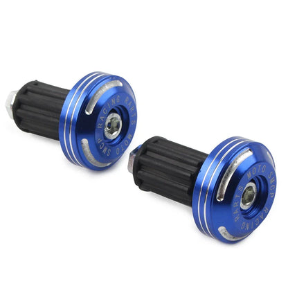CNC Handlebar Grips & End Cap Plugs for Dirt Bike - Blue