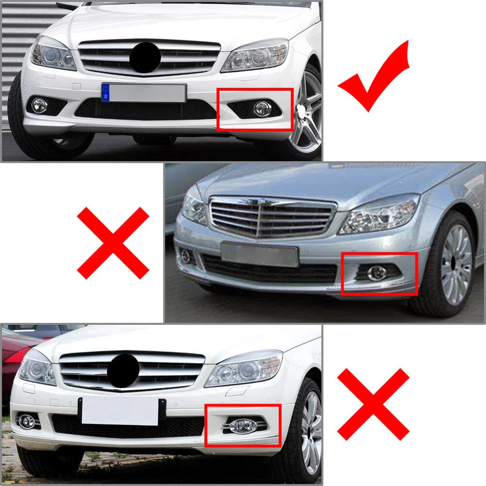 Front Bumper Fog Lights for Mercedes C-Class W204 (2008-2014)