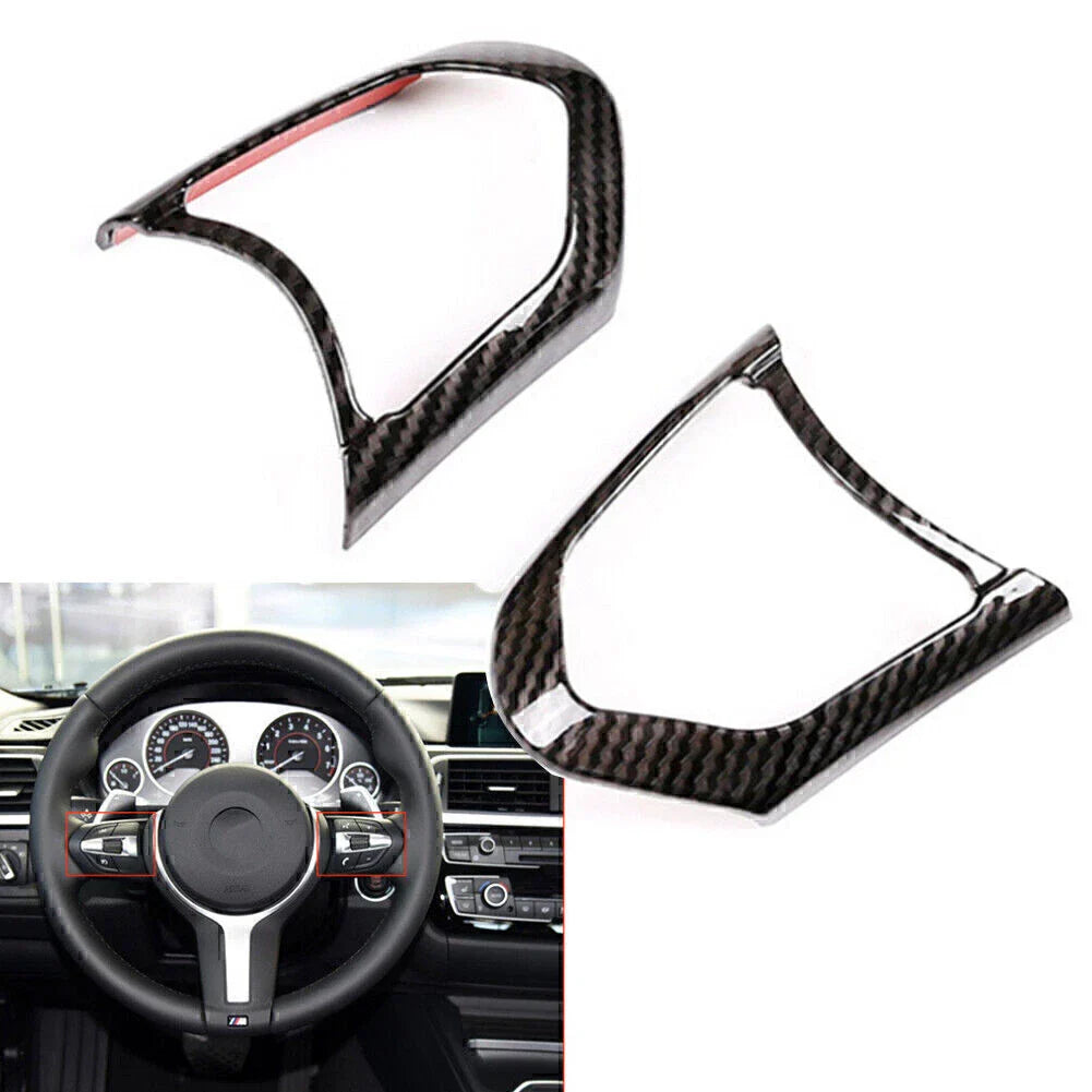 Carbon Fiber Steering Wheel Cover Trim for BMW M3 M4 M5 X5 (2012-2023)