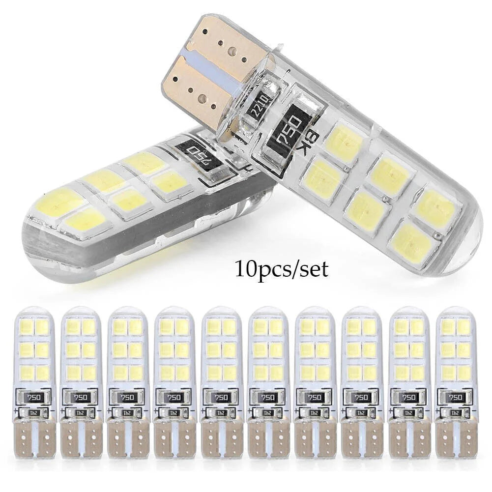 10 x T10 W5W 12SMD LED Canbus Light Bulbs for Car - 6000K White