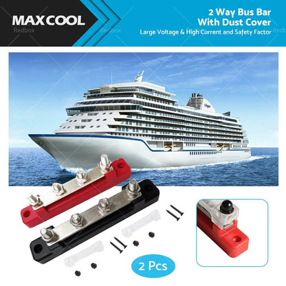 12V 150A Bus Bar Power Distribution Terminal Block Red & Black