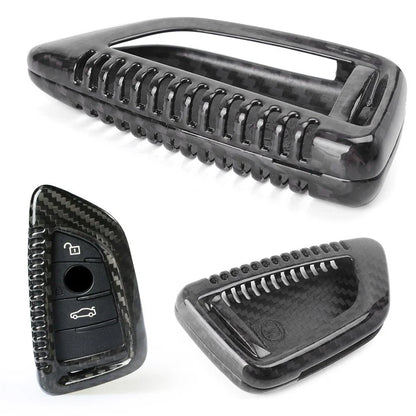 Carbon Fiber Black Remote Key Fob Cover for BMW X5 X6 X5M X6M (2007-2020)