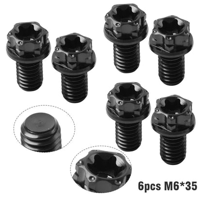 6pcs M6x35mm Titanium Torx Head Flange Screws for Bicycle Motorcycle