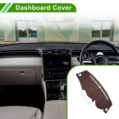 Dashboard Cover Mat for Hyundai ix35 Tucson (2010-2015) - Brown Carpet