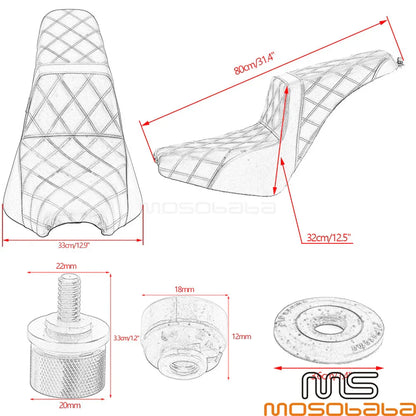 Gel Seat Red Stitch for Harley Softail FLDE FLHC FLSL FXBB FXST (2018-2023)