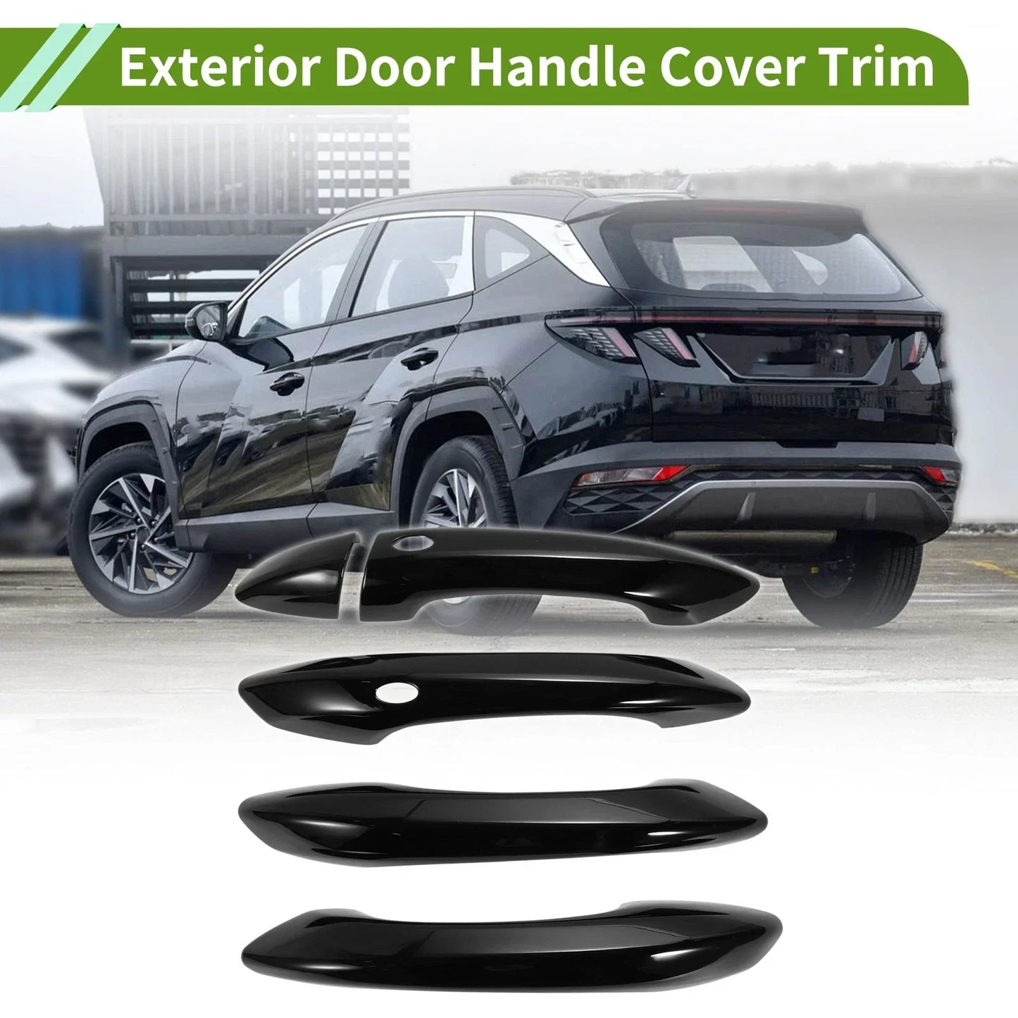 Exterior Door Handle Cover Trim for Hyundai Tucson (2022-2024) Gloss Black ABS
