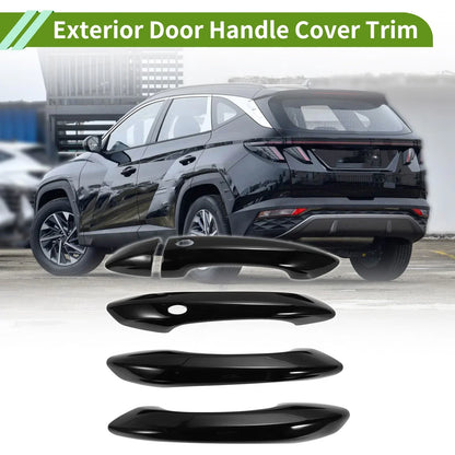 Exterior Door Handle Cover Trim for Hyundai Tucson (2022-2024) Gloss Black ABS