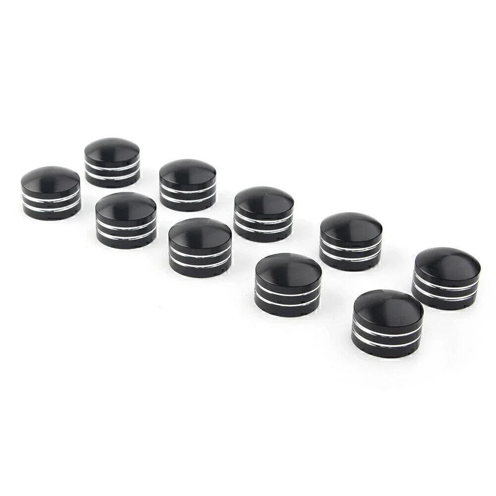 9mm Motor Bolt Topper Caps Covers for Harley  - 10 x Black CNC