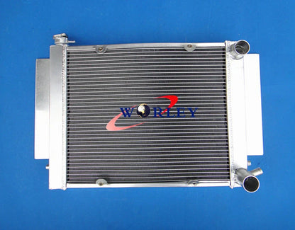 Aluminum Radiator & Fans for Mazda RX2 RX3 RX4 RX5 RX7 (1970-1985)