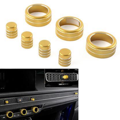 7x Switch Knob Ring Cover Trim for Honda Civic 2022+ CRV 2023-2024 Gold