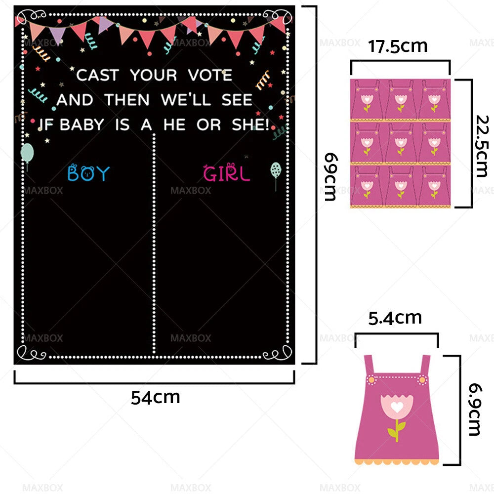 Baby Shower Gender Reveal Voting Board Decoration - Boy or Girl
