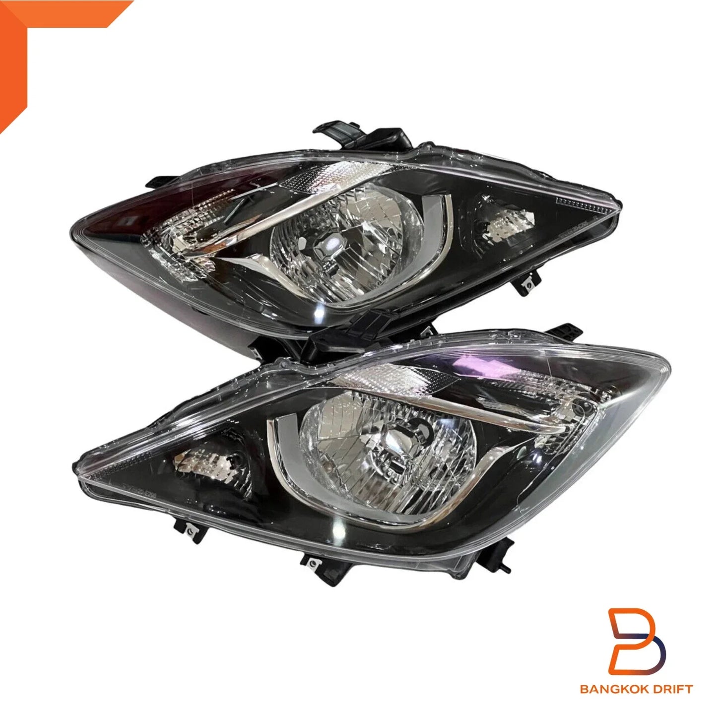 PAIR BLACK BODY HEADLIGHTS for MAZDA BT-50 UTE (2012-2019)
