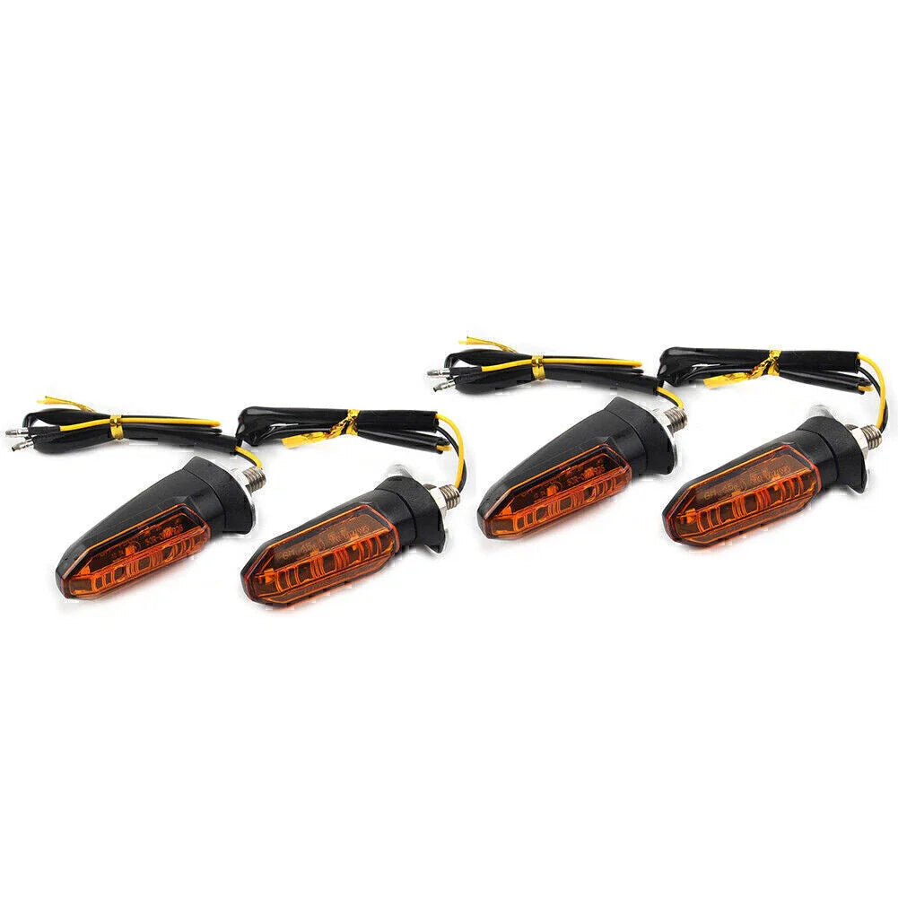 4 Pcs Universal LED Turn Signal Indicator Amber Blinker Light for Motorcycle