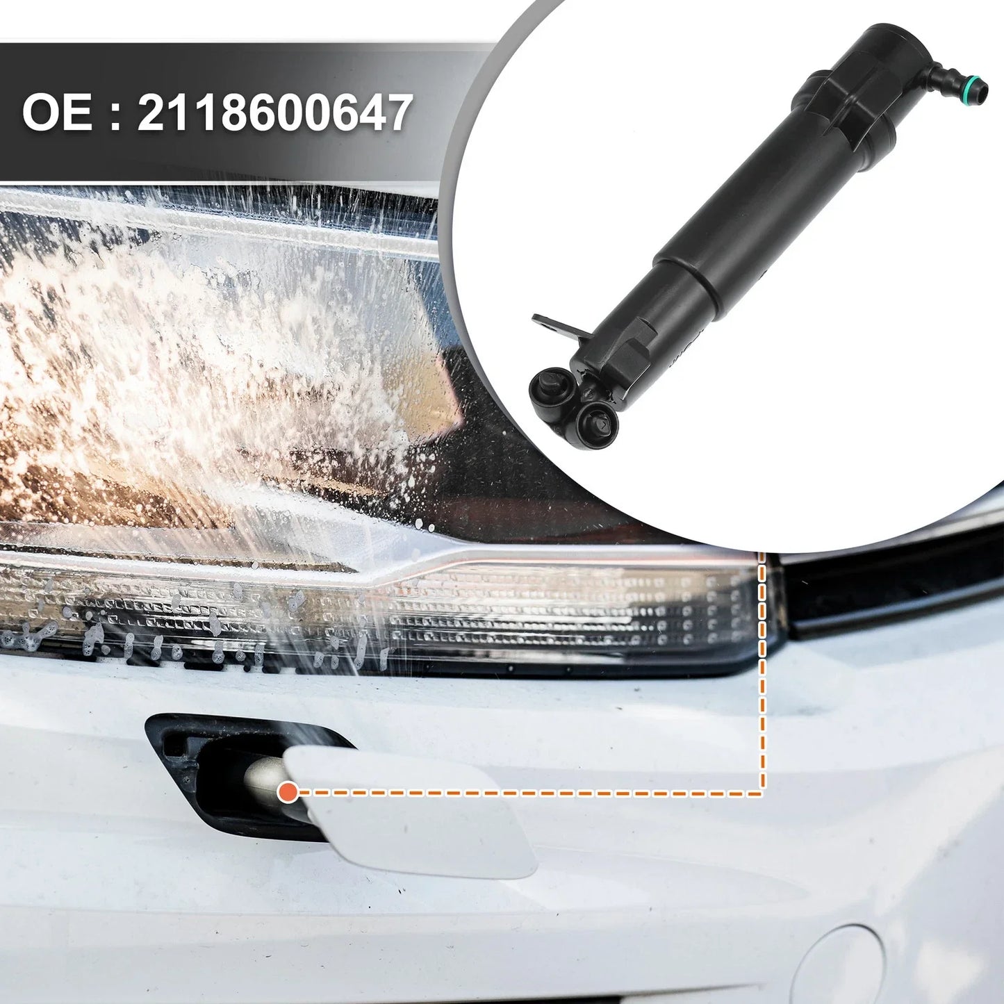 Front Right Headlight Washer Nozzle for Mercedes-Benz E500 E55 AMG (2003-2006)