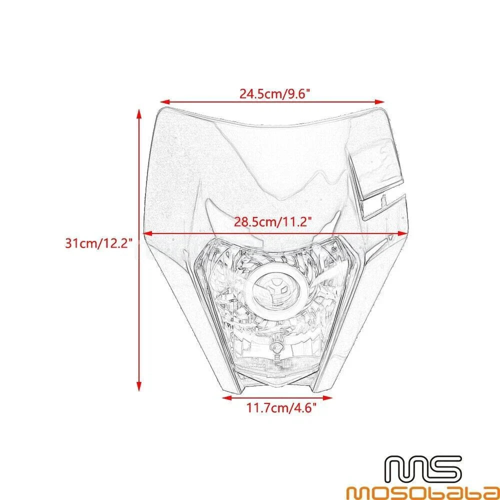 LED Headlight Fairing for Honda CRF250F CRF450R CRF250R XR400 (2017-2023)