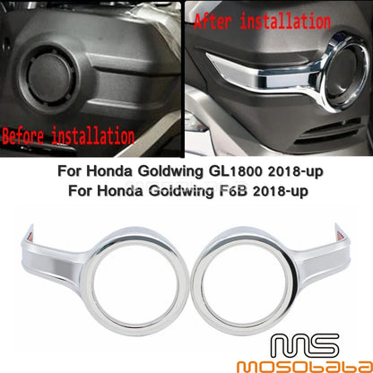 2.5" Chrome Fog Light Trim Ring for Honda Goldwing F6B GL1800 (2013-2017)