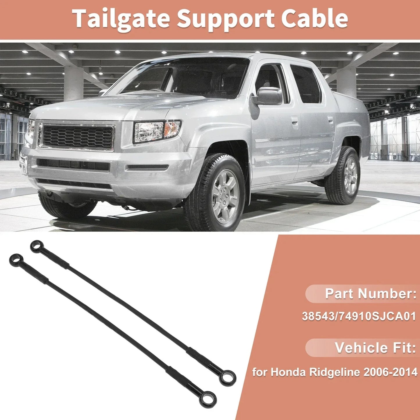 Tailgate Support Cables for Honda Ridgeline (2006-2014)