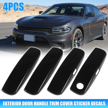 4 x ABS Glossy Black Door Handle Covers Trim for Dodge Charger (2011-2021)