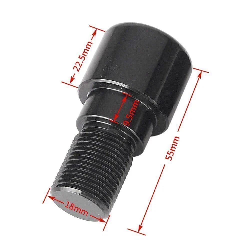 18mm Black Handlebar Grips & End Cap Plugs for Motorcycle Dirt Bike