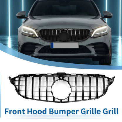 Front Upper Bumper Grille for Mercedes-Benz C250 (2015-2018) Black
