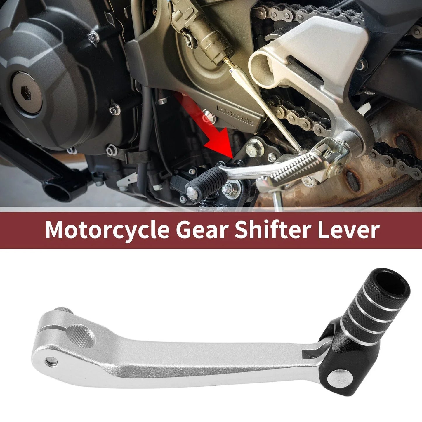 Shifter Lever for Honda CRF150F 2003-2017 - Silver Tone Black