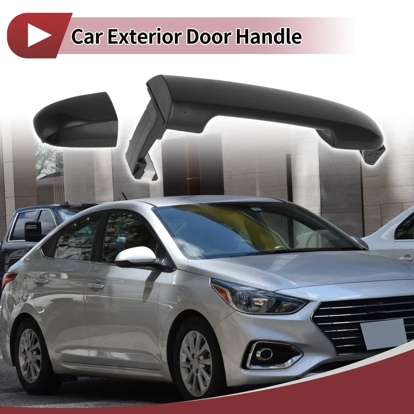Car Door Handles Grip for Hyundai Sonata 2005-2010 (2 x Black)