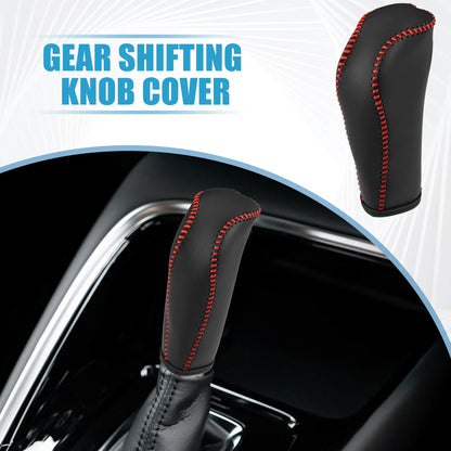 Gear Shift Lever Cover for Honda Fit (2014-2018) - Interior with Red Stitches