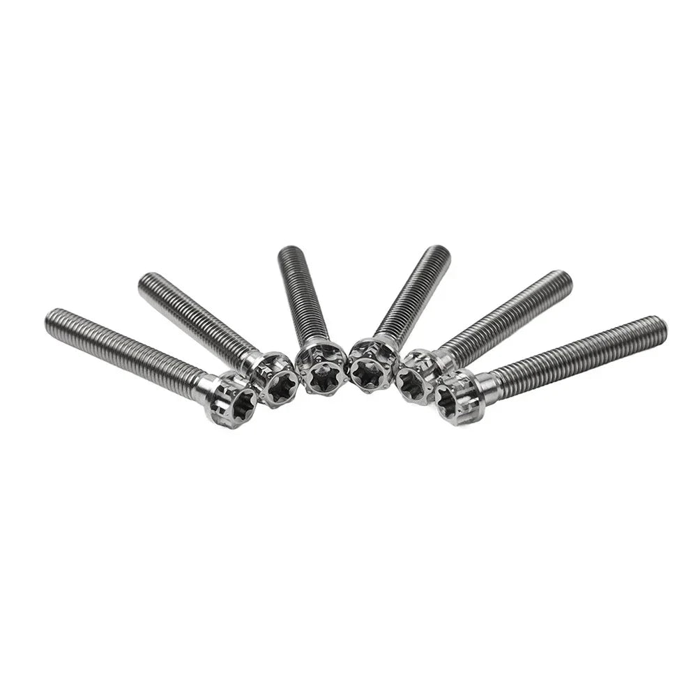 6pcs M8x50mm Titanium Torx Head Flange Screws for Motorcycle Bike