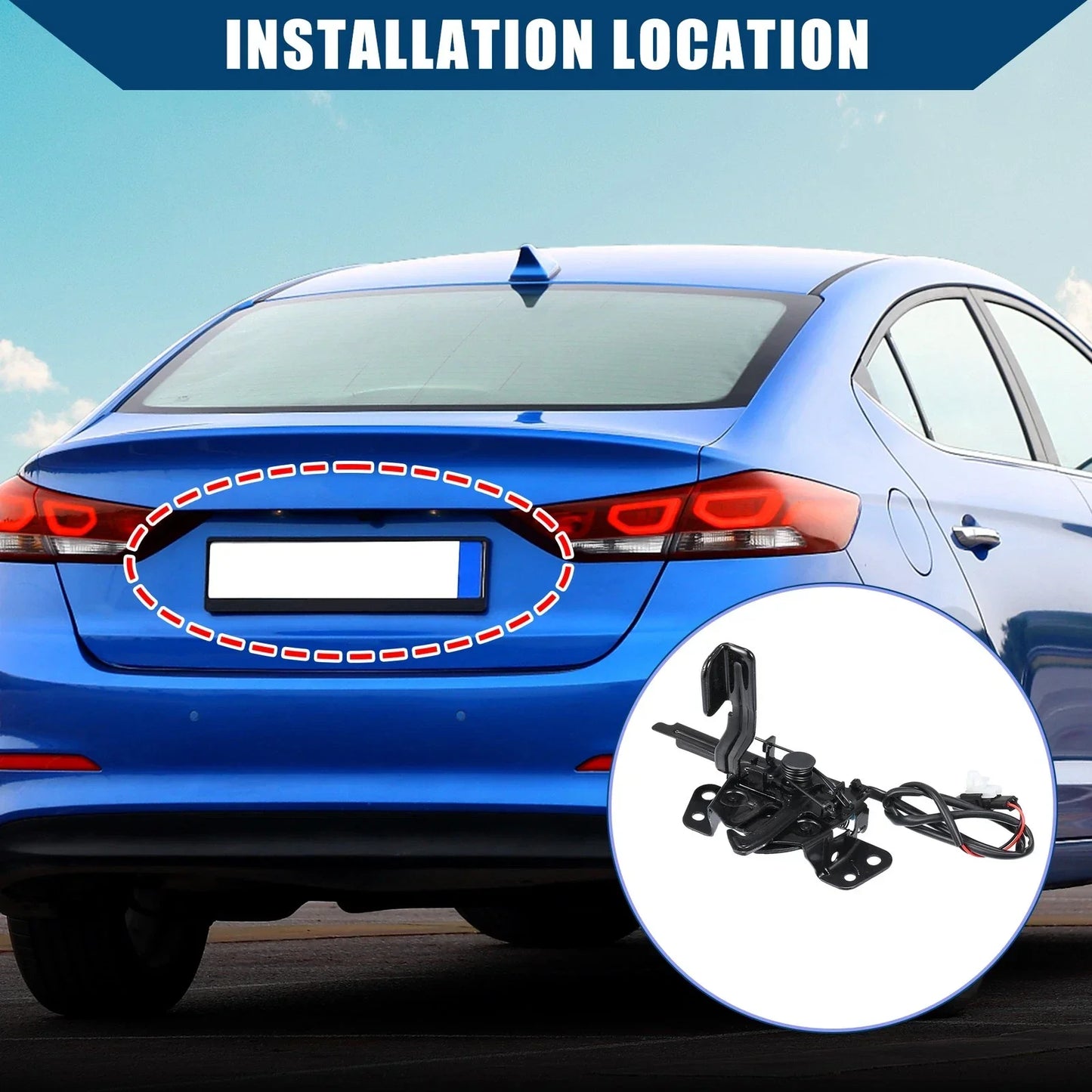 Hood Lock Latch for Hyundai Elantra 2016-2018 Durable Metal Black